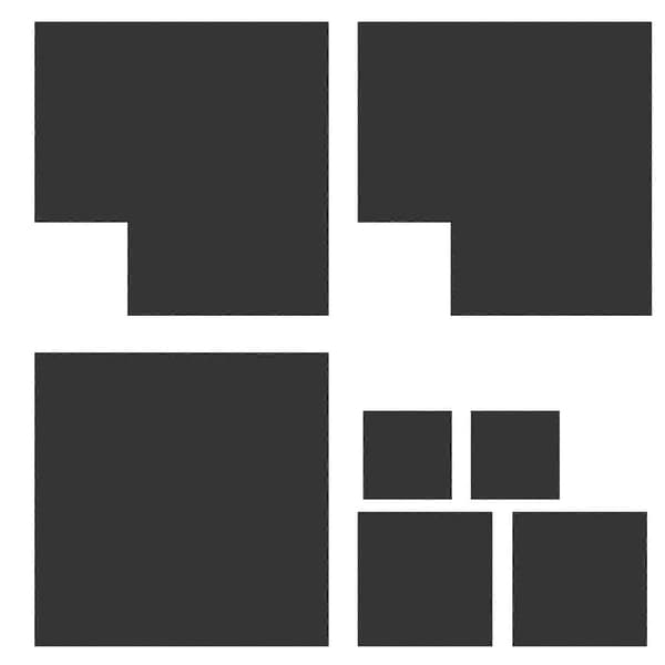 Rombformad 3-dimensionell väggdekal Väggdekor Vardagsrum Soffsängsdekorationer (Svart)