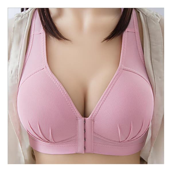 Plus Size Push Up BH Frontlukning Ensfarvet BH 36-46 Trådløst Undertøj til Kvinder A