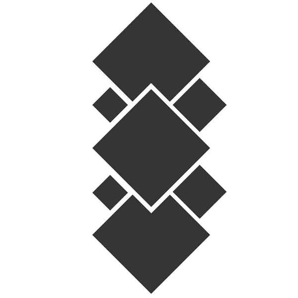 Rombformad 3-dimensionell väggdekal Väggdekor Vardagsrum Soffsängsdekorationer (Svart)