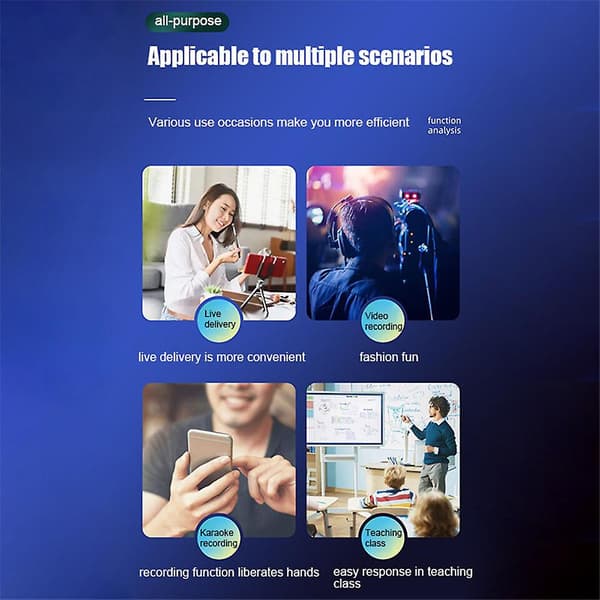 Professionel trådløs mikrofon med klips bærbar Plug-Play mikrofon til telefonkamera A