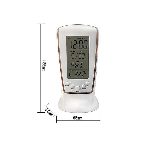 Digital väckarklocka LED-klocka LCD-display kalendertermometer A