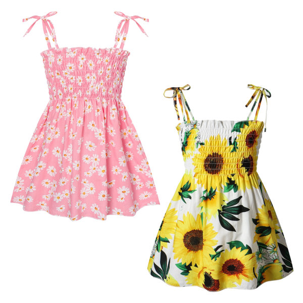 Baby Girl kläder sommar blommiga slip klänningar, små barn sommar