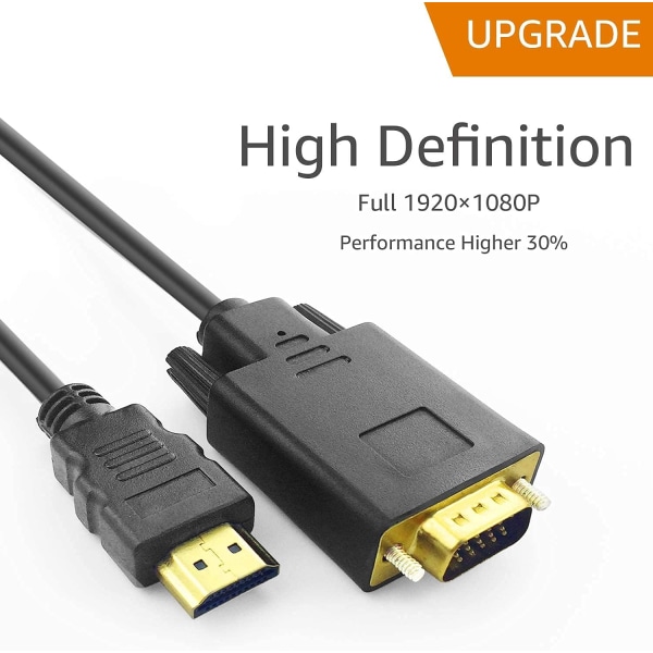 HDMI-VGA-kaapeli, 1080P HDMI-uros-VGA-uros M/M-video