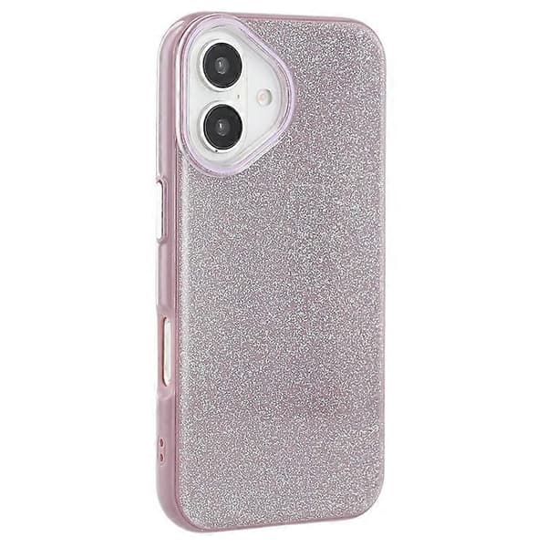 Kompatibel med iPhone 16-deksel Glitterdesign IMD TPU + PC Telefonbakdeksel Lilla