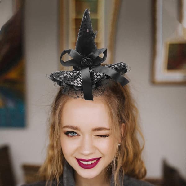 Halloween heksehatte pandebånd til at bære sort kostume rekvisit A