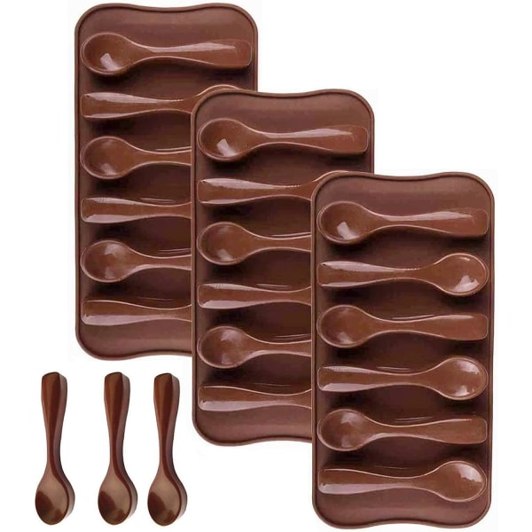 Silikon sjokoladefom, skje, silikon bakeform for