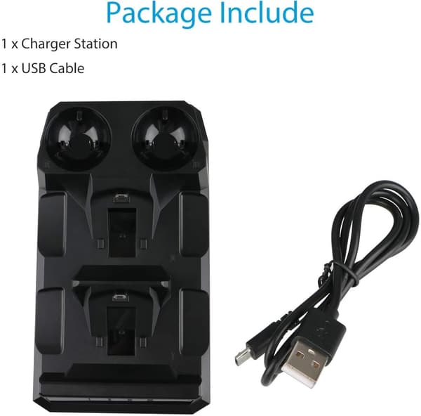 Kontrollerbatterier, Xbox One X/One S/One Elite dobbel kontrollerladestasjon med 2 oppladbare batterier