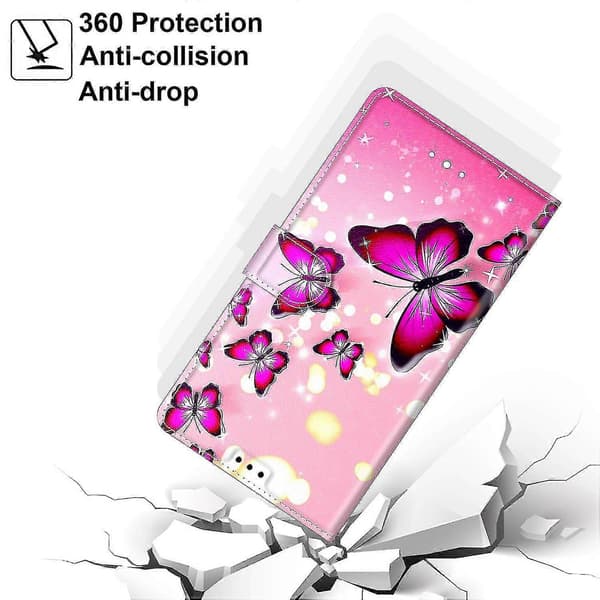 Samsung Galaxy M02 Pink Butterfly Mobilcover A