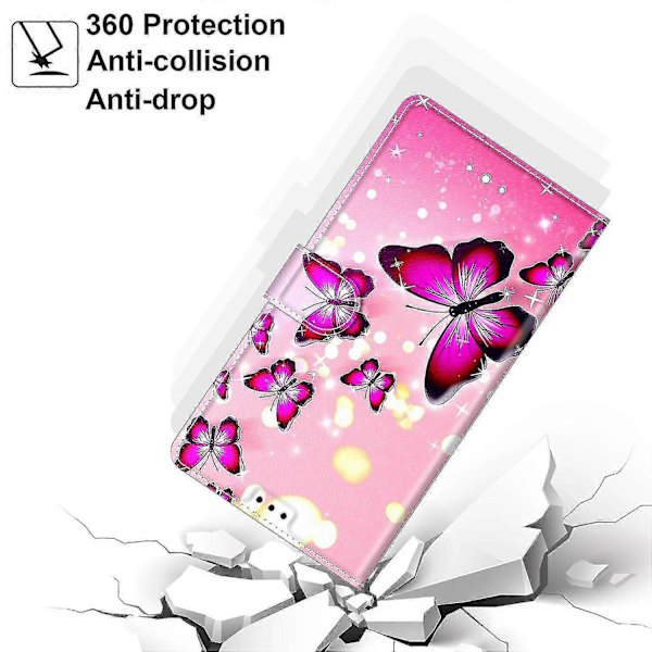 Samsung Galaxy M02 Rosa Sommerfugl Mobildeksel A