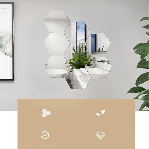 24st Vägg //hexagon Spegel Dekor Hem Diy A