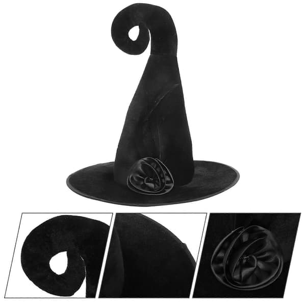 Halloween Heksehatt for Dekor Halloween Cosplay Heksehatt Maskerade A