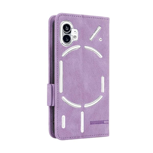 För Nothing Phone 1 Magnetlås Flip Läderfodral (Lila)