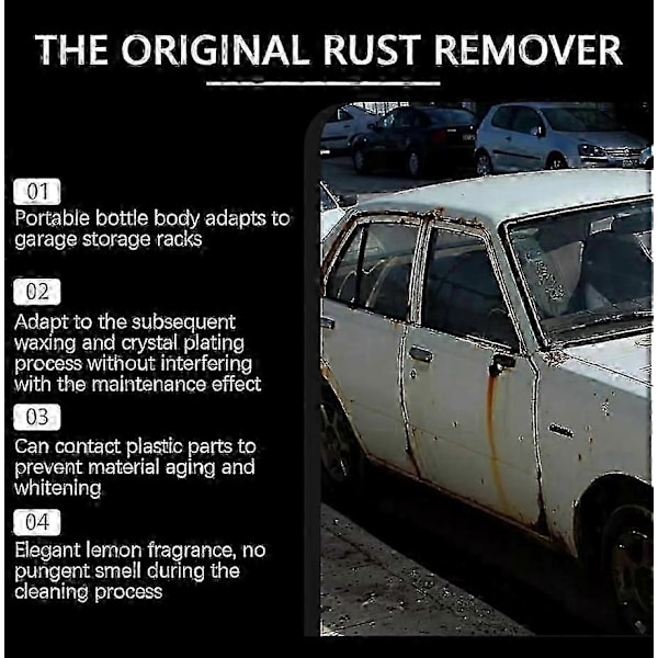 Rust- og ripefjerner spray for metallbiler A