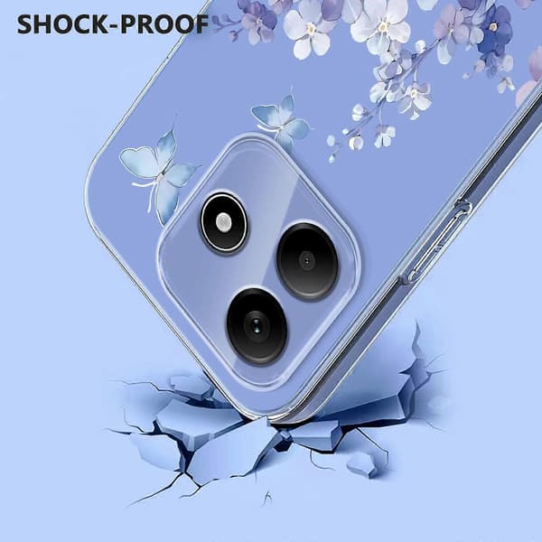 Blomstermønster malt TPU-telefondeksel til Redmi Note 14 4G 164,84 mm