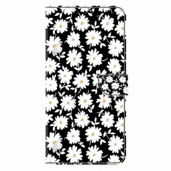 Magnetlås Läderplånboksfodral med 3D Blomdesign för Galaxy A36 5G - Silvermönster Telefonfodral Blommig