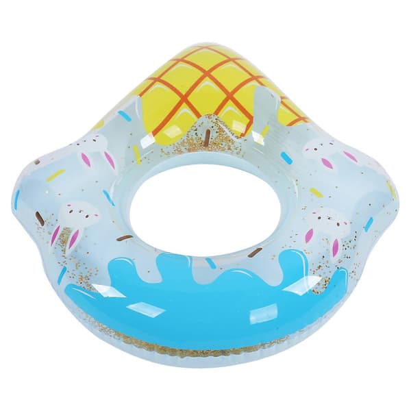70 cm Børneisvaffel Svømmeringe med Glitter Tyk PVC Oppustelig Pool Flyderør Ring A