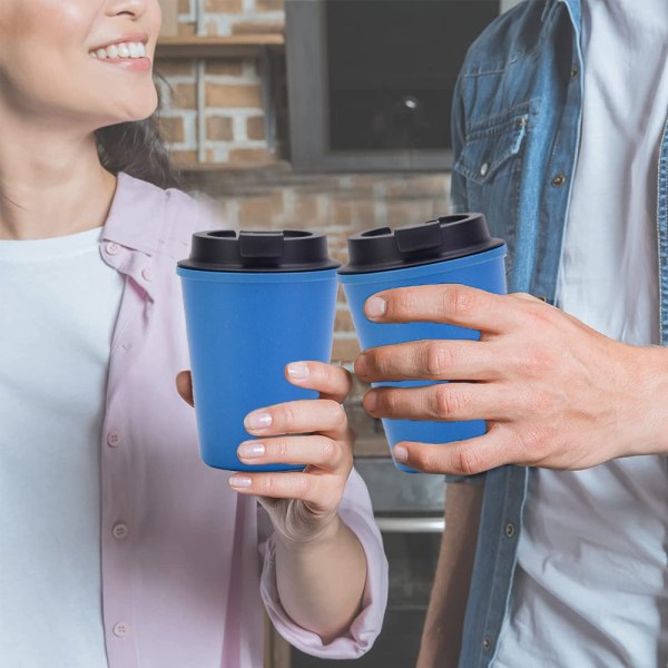 350 ml dobbeltlags vandkop handy kop mini hvedestrå kaffe