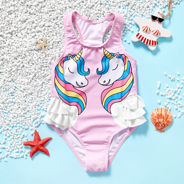 Baby Girls One Piece Badetøj Toddler Ruffle Badetøj Swimwe