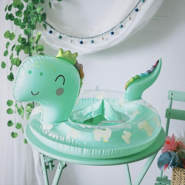 Uppblåsbar Babysimring Transparent Dinosaurieformade Sittfickor Flytring A