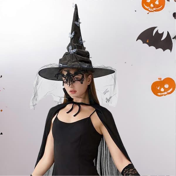 Magisk Mysterie Heksehat til Halloween Cosplay Tilbehør A