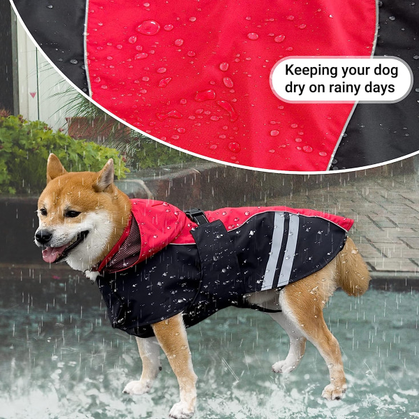 Vattentät regnkappa för hund, justerbar lättviktsregn för husdjur