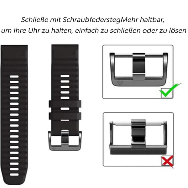 Rem til Garmin Fenix 6/Fenix 7 Instinct, 22 mm bred silikonerem Quick-Fit til Garmin