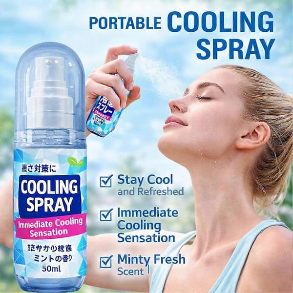 50 ml kølende kropsspray - forfriskende pebermynte-mist til sommer A