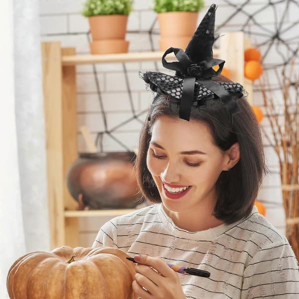Halloween-noitahatun päähine musta cosplay-asuste A