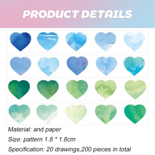 400pcs Heart Stickers Valentine's Love Decorative Stickers