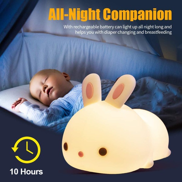Søt kanin-nattlys for barnerom, nattlys for barn til