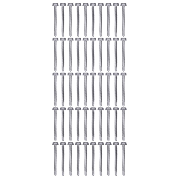 50 st självgängande skruvar Full gänga 410 rostfritt stål Hex borrskruv Ersättning 4,8x50mm