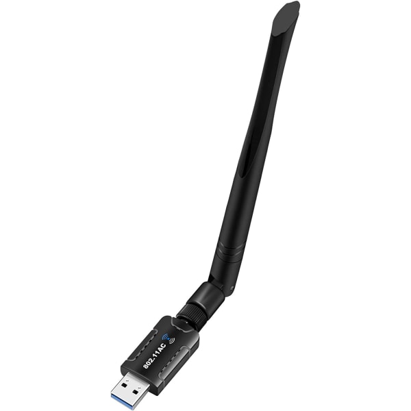 WiFi-adapter for PC, 1200Mbps USB 3.0 trådløst nettverk WiFi