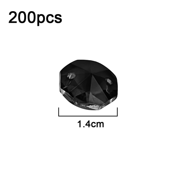 14mm 200 st kristall oktagon pärlor 2 hål DIY bröllop och hem