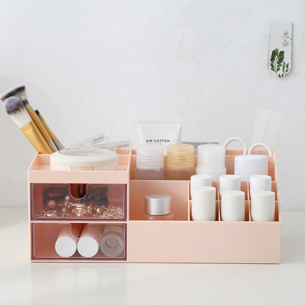 Kosmetisk/Makeup Vanity Organizer Box, Mini Skrivbordsförvaring för Kontorsmaterial, Badrumsskåp eller Byrå, 24*12*9cm