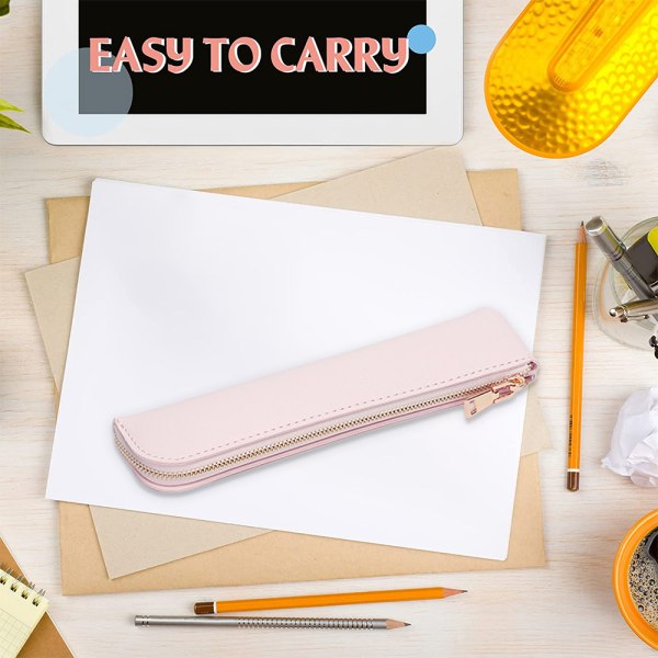Pen Pocket Protector, PU Läder Pocket Pennhållare Organizer Pink