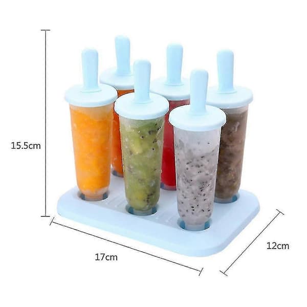 6 stk ispinneformer Popsicle silikon DIY isbarform A