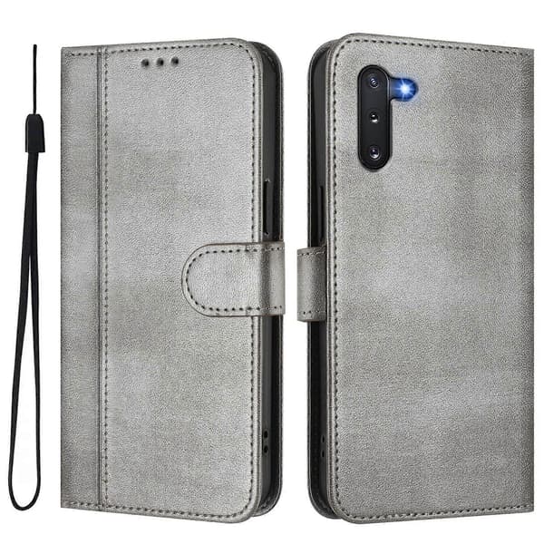 Line Splicing Buckle Retro læder telefoncover (til Samsung Galaxy Note10)