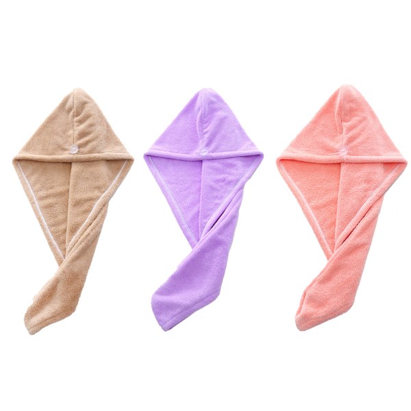 3-pak mikrofiber hår tørklæde wrap absorberende twist bandana