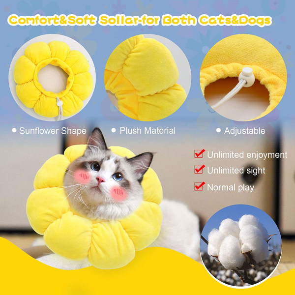 Cat Recovery Collar - Søt Sun Flower Neck Cat Cones After