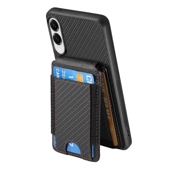 Vertikalt flip-plånboksfodral i kolfiber för Samsung Galaxy S25 Edge 5G