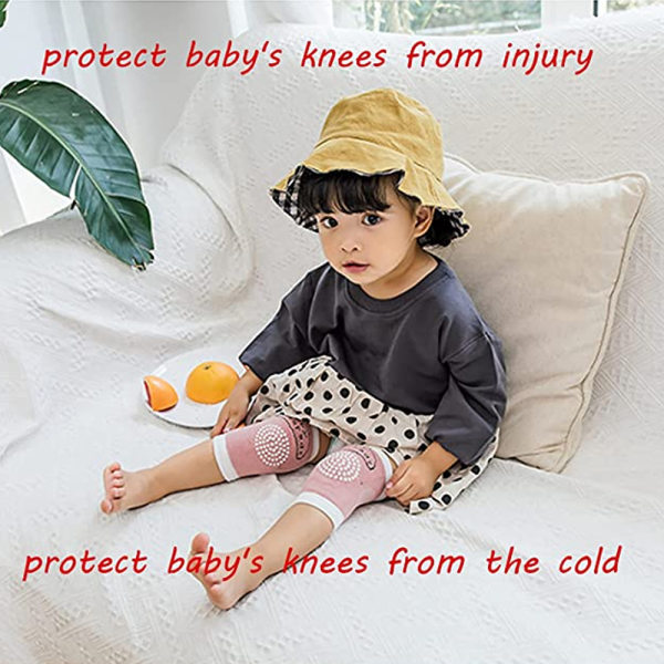 5 par baby-knebeskyttere i bomull anti-skli krypende benbeskyttere