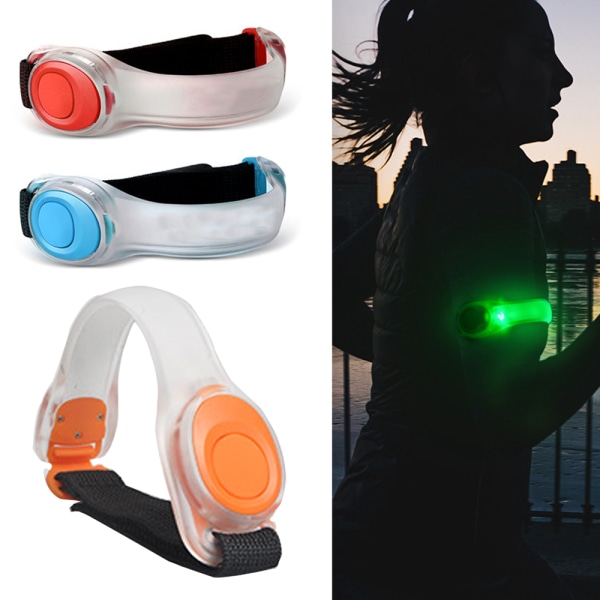 2 stk LED nat reflekterende armbånd, udendørs cykelsport