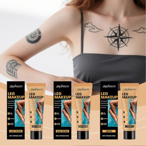 Ljusbrun tatueringstäckande smink Vattentät Full täckning Concealer Foundation Långvarig Professionell kvalitet A