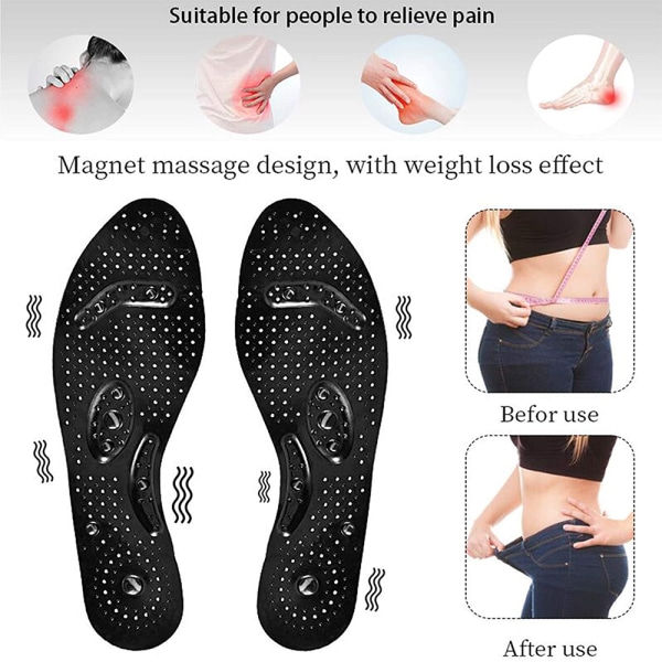 1 par Gel Akupressur Magnetiske indlæg/indlæg til fod/fødder