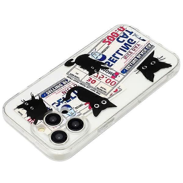 Kompatibel med iPhone 15 Pro Max etui mønstertryk TPU stødabsorberende telefoncover A