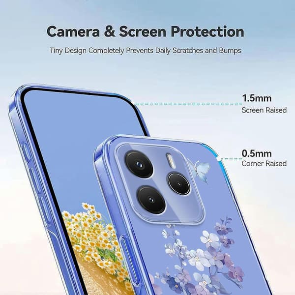 Blommönster Målat TPU-telefonfodral för Redmi Note 14 5G / Poco M7 Pro 5G