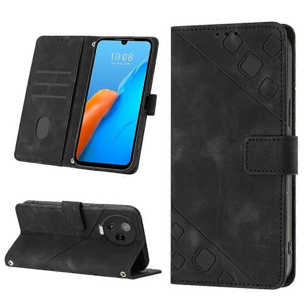 För Infinix Note 12 Pro 4G Skin-feel präglat läderfodral