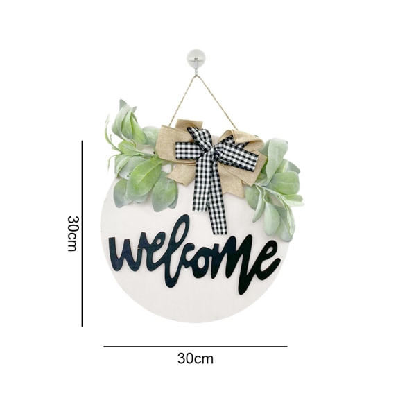 Front door welcome sign 3D wood wreath front porch decoration