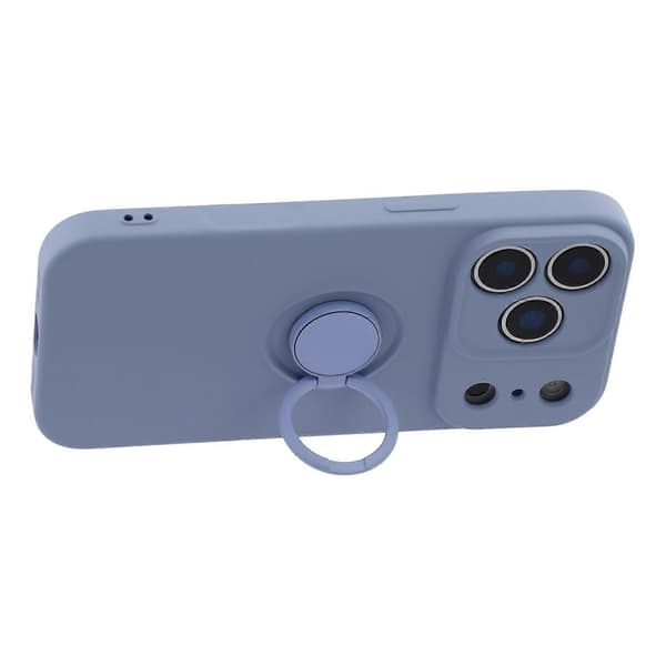 For iPhone 17 Pro Max silikondeksel med stroppringstativ telefondeksel (lilla, lilla)