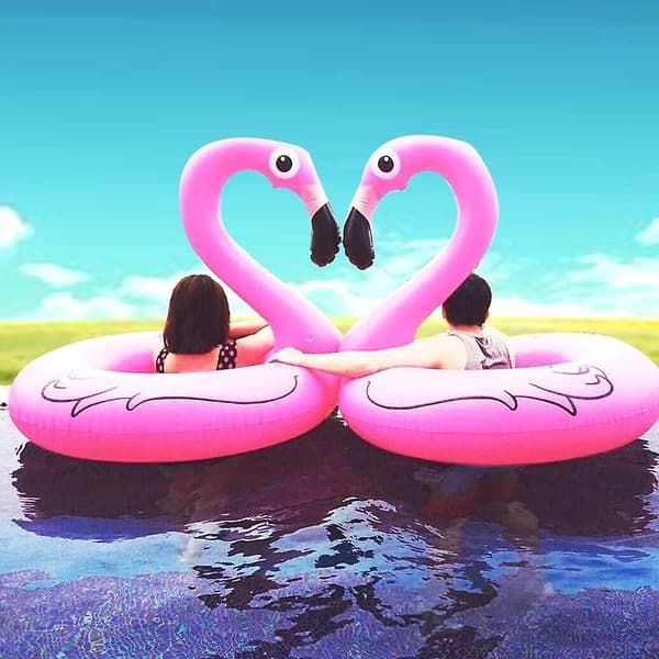Jättestor Flamingo Pool Float, Uppblåsbara Simfestleksaker Sommarstrand Pool Lounge A